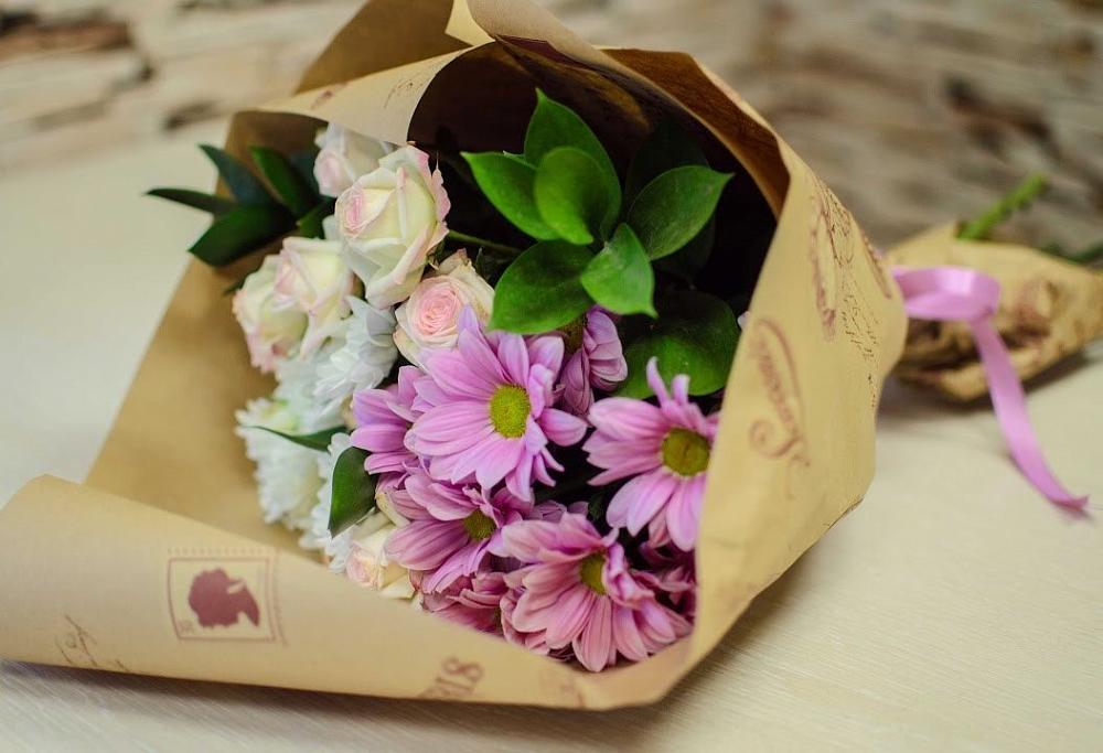 Букет цветов из: Розы и Хризантемы в поселок Станции Манихино