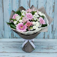 Букет цветов из:  Герберы, Альстромерии и Хризантемы #REPLACE_PRED# поселок Станции Манихино