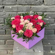 Цветочная композиция из Розы в коробке #REPLACE_PRED# поселок Станции Манихино