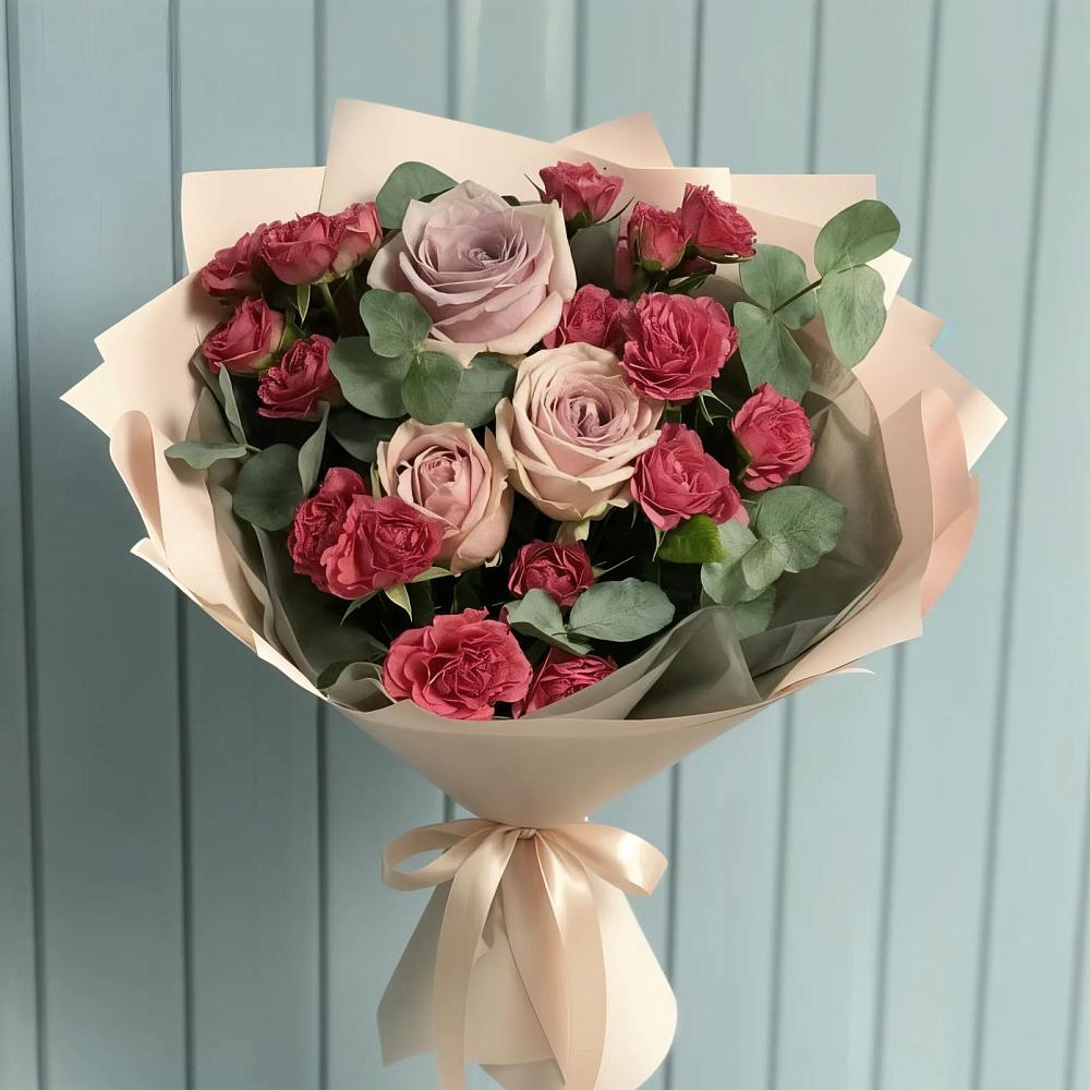Букет цветов из: Гвоздики и Розы в поселок Станции Манихино
