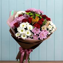 Букет цветов из:  Розы, Хризантемы и Альстромерии #REPLACE_PRED# поселок Станции Манихино