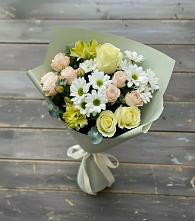 Букет цветов из:  Альстромерии, Розы и Хризантемы #REPLACE_PRED# поселок Станции Манихино