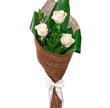 Букет 3 белые розы #REPLACE_PRED# поселок Станции Манихино