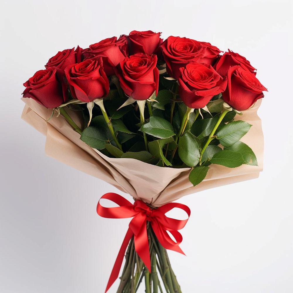 Букет 11 Красных роз Эдлесс Лав в поселок Станции Манихино